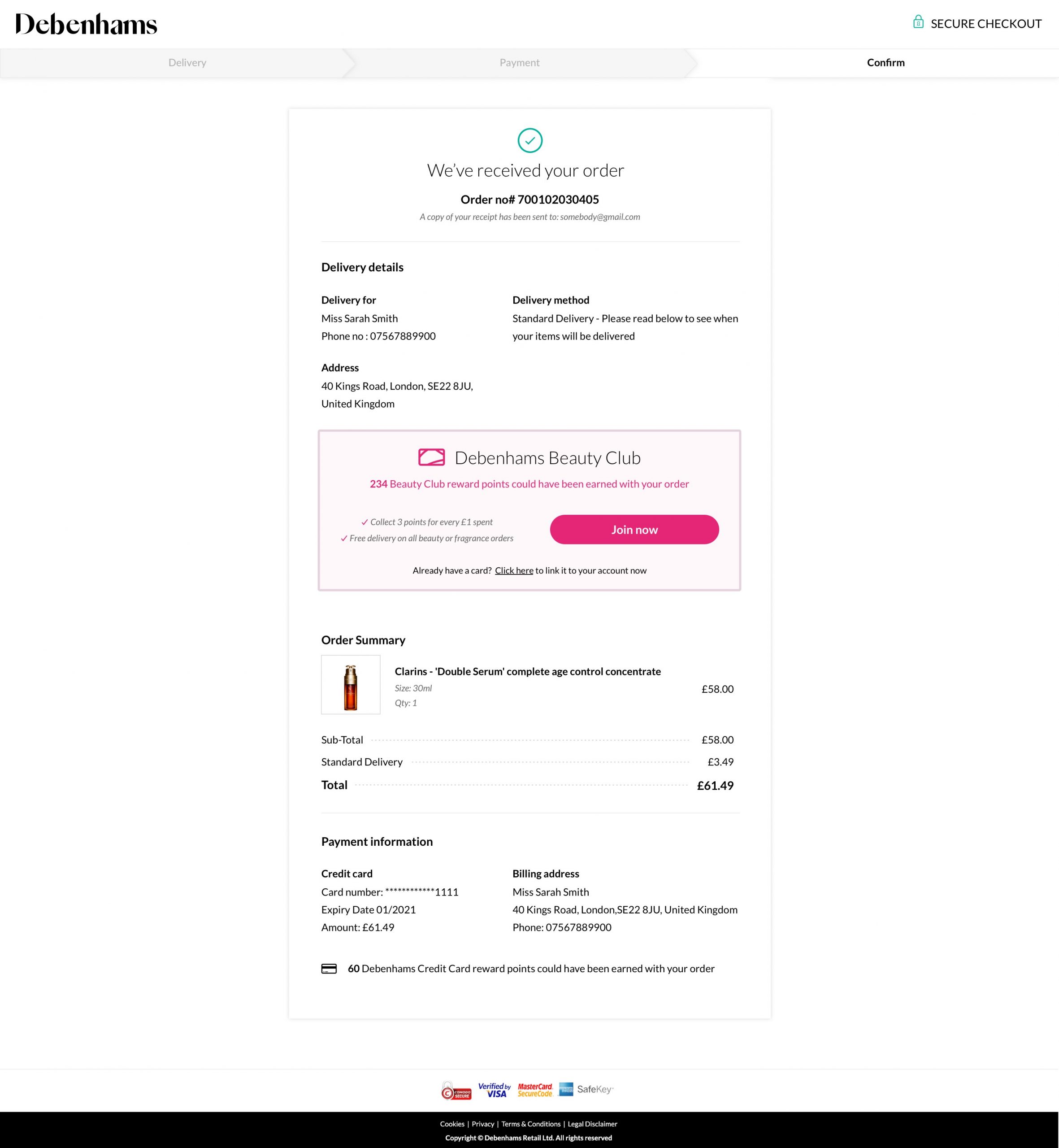 Debenhams Beauty Club Cristy Ball